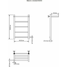 Водяной полотенцесушитель Aquanet Mauro 60x40 282319 с полкой Хром