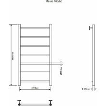 Водяной полотенцесушитель Aquanet Mauro 100x50 282318 Хром