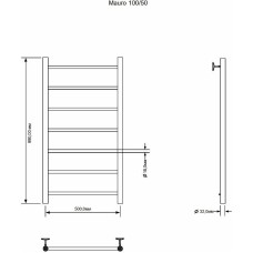 Водяной полотенцесушитель Aquanet Mauro 100x50 282318 Хром
