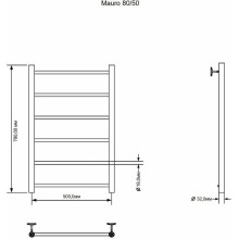 Водяной полотенцесушитель Aquanet Mauro 80x50 282317 Хром