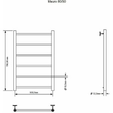 Водяной полотенцесушитель Aquanet Mauro 80x50 282317 Хром