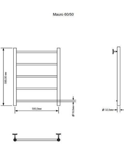 Водяной полотенцесушитель Aquanet Mauro 60x50 282316 Хром