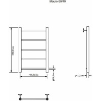 Водяной полотенцесушитель Aquanet Mauro 60x40 282315 Хром