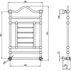 Водяной полотенцесушитель Migliore Edward 107x68 20321 Хром
