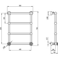 Водяной полотенцесушитель Migliore Colosseum 75x56 20287 Золото