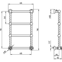 Водяной полотенцесушитель Migliore Edera 79x48 20302 Золото