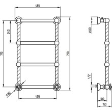 Водяной полотенцесушитель Migliore Edera 79x48 20303 Бронза