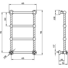 Водяной полотенцесушитель Migliore Edera 79x48 20303 Бронза
