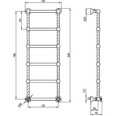 Водяной полотенцесушитель Migliore Edera 126x48 20307 Бронза