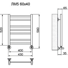 Водяной полотенцесушитель Ника Modern ЛМ-5 60/40 Белый матовый