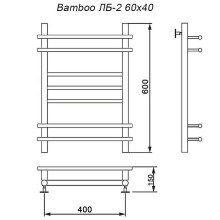 Водяной полотенцесушитель Ника Bamboo ЛБ 2 60/40 Хром