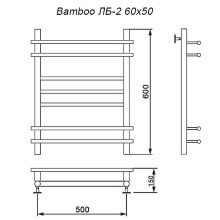 Водяной полотенцесушитель Ника Bamboo ЛБ 2 60/50 Хром