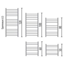 Водяной полотенцесушитель Ника Classic ЛП (Г2) ВП 60/50 с полкой Хром