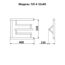 Водяной полотенцесушитель Ника Econ ПЛ-4 32/40 с полкой Хром