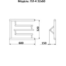 Водяной полотенцесушитель Ника Econ ПЛ-4 32/60 с полкой Хром