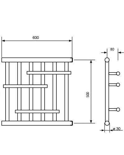Водяной полотенцесушитель Ника Econ ПМ-6 50/60 Хром