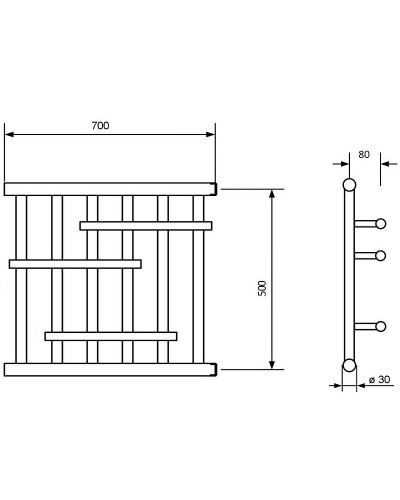 Водяной полотенцесушитель Ника Econ ПМ-6 50/70 Хром