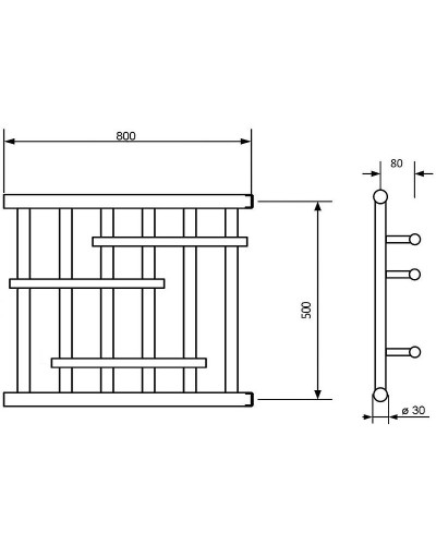 Водяной полотенцесушитель Ника Econ ПМ-6 50/80 Хром