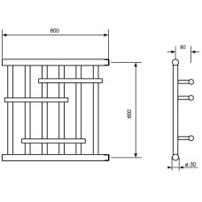 Водяной полотенцесушитель Ника Econ ПМ-6 60/60 Хром
