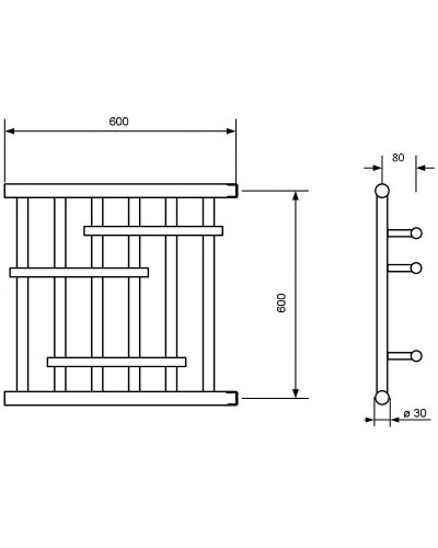 Водяной полотенцесушитель Ника Econ ПМ-6 60/60 Хром