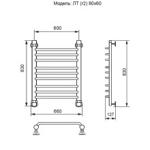 Водяной полотенцесушитель Ника Trapezium ЛТ (Г2) 80/60 Хром