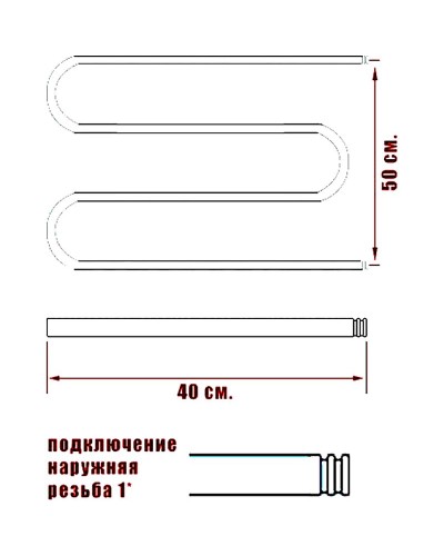 Водяной полотенцесушитель Ника Simple М 50/40 Бронза