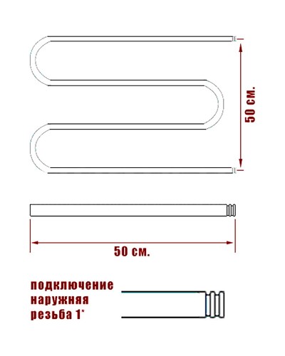 Водяной полотенцесушитель Ника Simple М 50/50 Хром