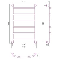 Водяной полотенцесушитель Сунержа Галант+ 800х500 12-0200-8050 Белый