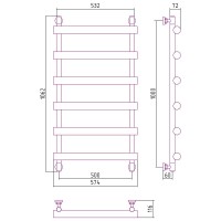 Водяной полотенцесушитель Сунержа Атлант 1000x500 17-0226-1050 Черный