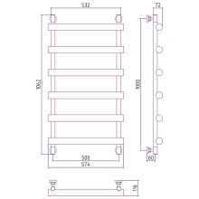 Водяной полотенцесушитель Сунержа Атлант 1000x500 17-0226-1050 Черный