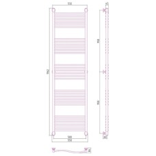 Полотенцесушитель водяной 1900х500 золотой матовый Сунержа Флюид+ 032-0222-1950