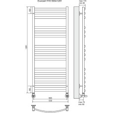 Водяной полотенцесушитель Terminus Енисей П16 500x1281 4620768886690 Хром