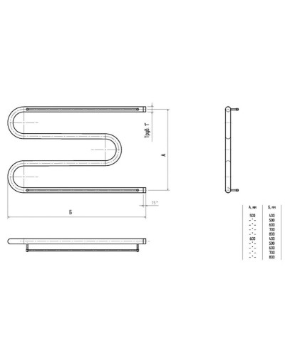 Водяной полотенцесушитель Тругор М 1 П 60x50 с полкой Хром