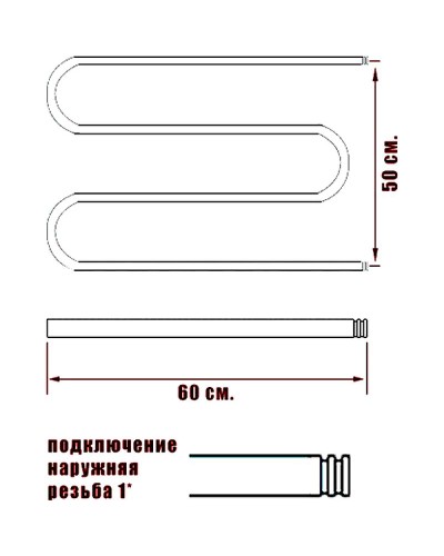 Водяной полотенцесушитель Ника Simple М 50/60 Хром