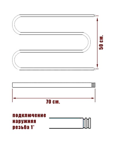 Водяной полотенцесушитель Ника Simple М 50/70 Хром