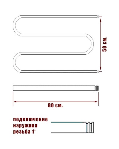 Водяной полотенцесушитель Ника Simple М 50/80 Хром