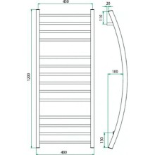 Водяной полотенцесушитель Grota Primo 480х1200 Хром