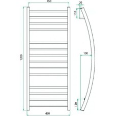 Водяной полотенцесушитель Grota Primo 480х1200 Хром