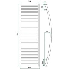 Водяной полотенцесушитель Grota Primo 480х1500 Хром