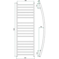 Водяной полотенцесушитель Grota Primo 530х1500 Хром