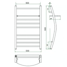Водяной полотенцесушитель Grota Vela 530х900 Хром