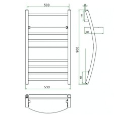 Водяной полотенцесушитель Grota Vela 530х900 Хром