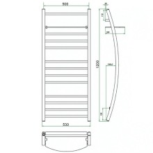 Водяной полотенцесушитель Grota Vela 530х1200 Хром