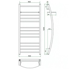 Водяной полотенцесушитель Grota Vela 530х1200 Хром