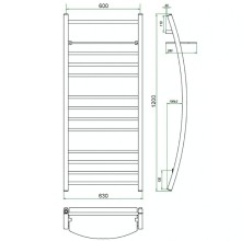 Водяной полотенцесушитель Grota Vela 630х1200 Хром