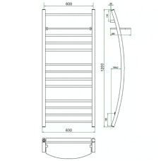 Водяной полотенцесушитель Grota Vela 630х1200 Хром