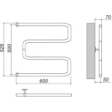Водяной полотенцесушитель Grota Kamelo 500х600 Хром