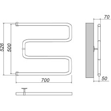 Водяной полотенцесушитель Grota Kamelo 500х700 Хром