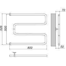 Водяной полотенцесушитель Grota Kamelo 500х800 Хром