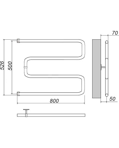 Водяной полотенцесушитель Grota Kamelo 500х800 Хром
